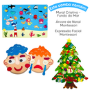Combo Feltros - Mural Criativo + Árvore de Natal + Expressão Facial Montessori