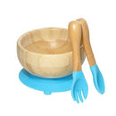 Tigela Alimentação Bambu - Tigela e Talheres (3 Peças)